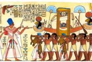 Здесь на стенах мы видим фараона Рамсеса, в сопровождении царицы Нефертари, играющей на двух систрах, кадит ладаном священной ладье Амон-Ра